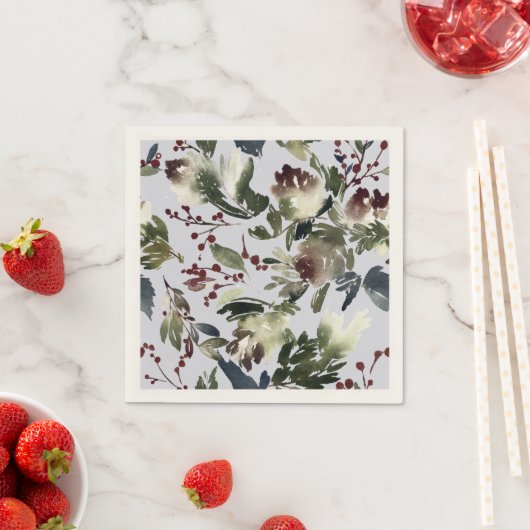 Winter Abstracte Pine Cones en Berries Servet (Insitu)