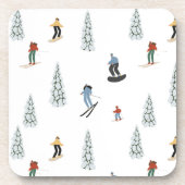 Winter afdaling patroon bier onderzetter (Voorkant)