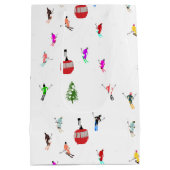 Winter afdaling skiërs Skipatroon Medium Cadeauzakje (Achterkant)