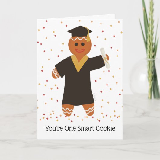 Winter Afstuderen Smart Cookie Gingerbrood Bedankkaart (Voorkant)