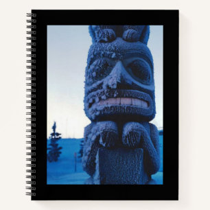 Winter Alaska Totem Pole Foto ontworpen Notitieboek