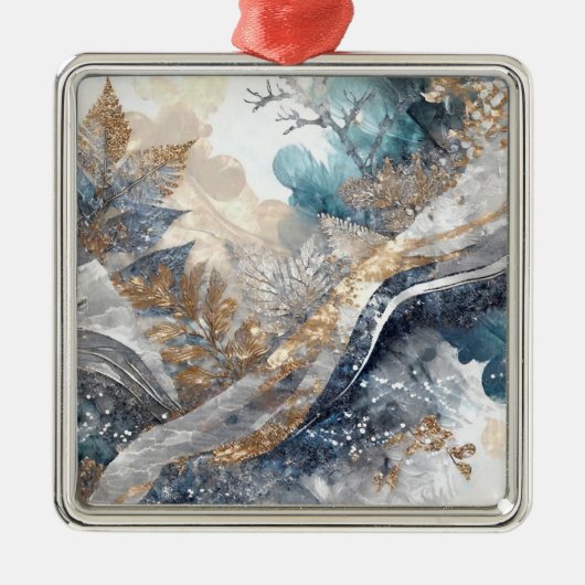 Winter Alcohol Ink Kunst Kerst Ornament (Voorkant)
