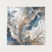 Winter Alcohol Ink Kunst Tapestry Wandkleed (Voorkant (horizontaal))