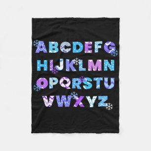 Winter Alfabet Abc's Kleuterleraar Kinderen Fleece Deken