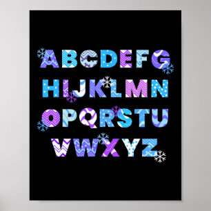 Winter Alfabet Abc's Kleuterleraar Kinderen Poster
