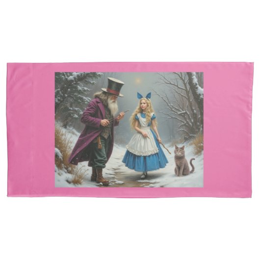 Winter Alice pink king kussensloop (Voorkant)