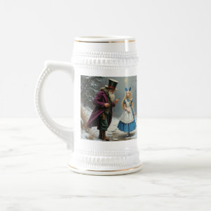 Winter Alice rechterhand witte stein w gouden trim Bierpul