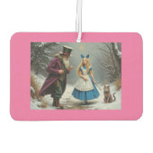 Winter Alice roze auto luchtverfrisser (Achterkant)