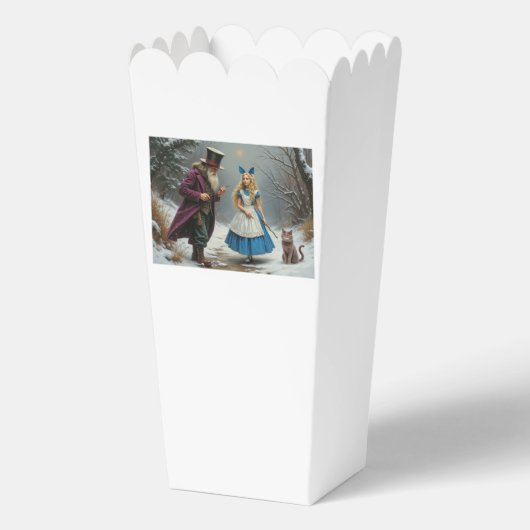 Winter Alice witte popcorn dozen Bedankdoosjes (Voorkant)