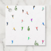 Winter Alpine Skiërs Skiën Patroon Bedankjes Labels (Voorkant)