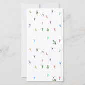 Winter Alpine Skiërs Skiën Patroon Feestdagenkaart (Voorkant)