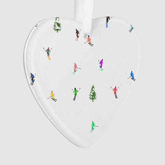 Winter Alpine Skiërs Skiën Patroon Ornament (voorkant)