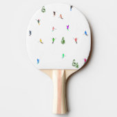 Winter Alpine Skiërs Skiën Patroon Tafeltennisbatje (Achterkant)