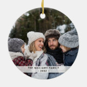 Winter Angel Family Photo Keramisch Ornament (Achterkant)