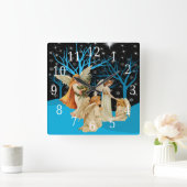 Winter Angels Square Clock Vierkante Klok (Huis)