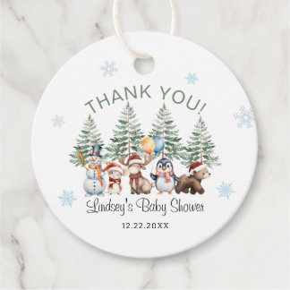 Winter Animal Baby Shower Thank You Bedankjes Labels