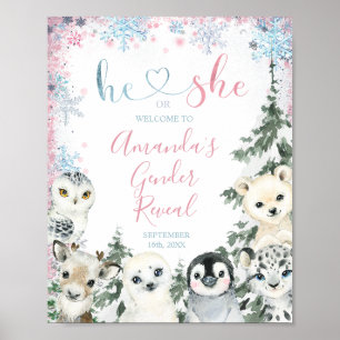 Winter Animal Gender onthulling hem of zij Snowfla Poster