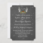 Winter Antlers Chalkboard Weddenschap Kaart (Voorkant)