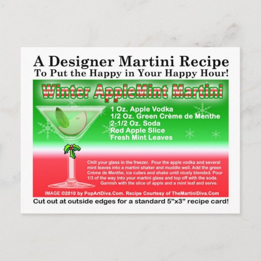Winter Apple Mint Christmas Martini Recept Kaart (Voorkant)