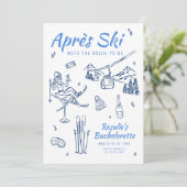 Winter Apres Ski Bachelorette Kaart (Staand voorkant)