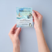 Winter Arctic Animal Birthday 1st 1e Onederland Flyer (Hand)