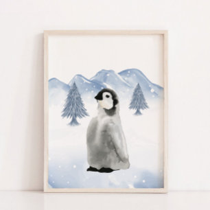 Winter Arctic Animal Pinguin Kwekerij Wanddecor Poster
