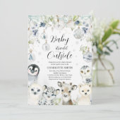 Winter Arctic Animals Baby shower Kaart (Staand voorkant)