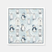 Winter Arctic Animals Cute Penguin & Polar Bear Servet (Voorkant)