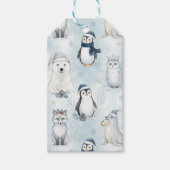 Winter Arctic Animals Cute Polar Animals Christmas Cadeaulabel (Voorkant)