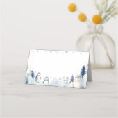 Winter Arctic Animals Verjaardag Food Place Card (Achterkant)