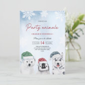 Winter Arctic Party Animals Kaart (Staand voorkant)