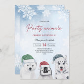 Winter Arctic Party Animals Kaart (Voorkant / Achterkant)