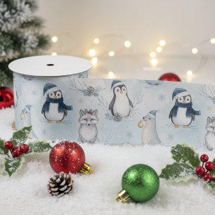 Winter Arctische Dieren Schattige Pool Dieren Kers Lint