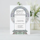 Winter Art Nouveau RSVP Weddenschappen (Staand voorkant)
