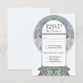 Winter Art Nouveau RSVP Weddenschappen (Voorkant / Achterkant)