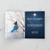 Winter Aspens with Steller Blue Jay Christmas Card Feestdagen Kaart (Binnen)