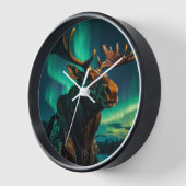 Winter Aurora & Steampunk Moose Wildlife Art (Hoek)