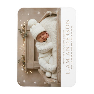 Winter Baby Aankondiging Magneet