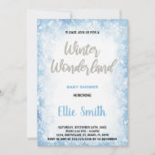 Winter Baby Douche Uitnodigingen Blue Cloud (Voorkant)