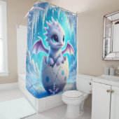 Winter Baby Dragon Douchegordijn (In situ)