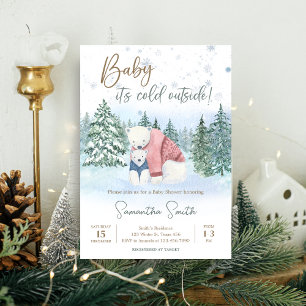 Winter Baby Het is koud buiten Baby shower Kaart