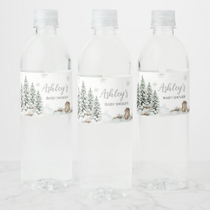 Winter Baby Het is koud buiten Baby shower Waterfles Etiket