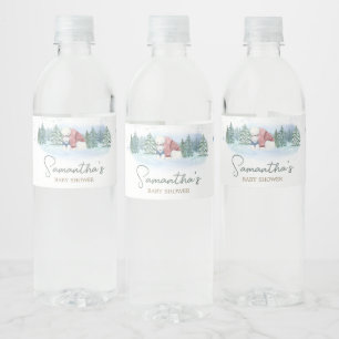 Winter Baby Het is koud buiten Baby shower Waterfles Etiket