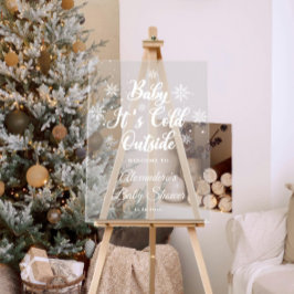 Winter Baby Het is koud Buiten Baby shower Welkom Acryl Bord