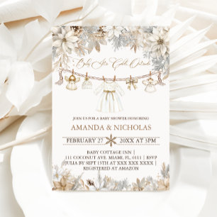 Winter Baby Het Is Koud Buiten Meisje Baby Shower Kaart