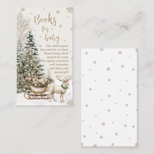 Winter Baby Het is koud, Snowflakes Baby shower Informatiekaartje (Voorkant / Achterkant)