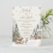 Winter Baby Het is koud, Snowflakes Baby shower Kaart (Staand voorkant)