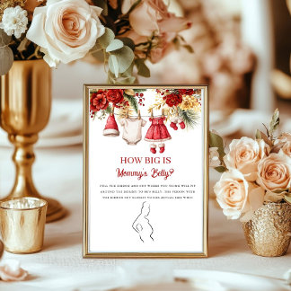 Winter  Baby How big Mommy' baby Shower sign Poster
