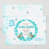 Winter Baby Jongen Douche Uitnodiging (Voorkant / Achterkant)