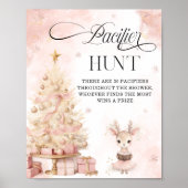 Winter Baby Meisje Douche Fopspeen Hunt Game Poster (Voorkant)